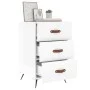 Mesita de noche madera de ingeniería blanco brillo 40x40x66 cm de vidaXL, Mesitas de noche - Ref: Foro24-827630, Precio: 64,6...