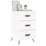Mesita de noche madera de ingeniería blanco brillo 40x40x66 cm de vidaXL, Mesitas de noche - Ref: Foro24-827630, Precio: 64,6...