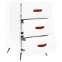 Mesita de noche madera de ingeniería blanco brillo 40x40x66 cm de vidaXL, Mesitas de noche - Ref: Foro24-827630, Precio: 64,6...