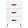 Glänzend weißer Nachttisch aus Holzwerkstoff, 40 x 40 x 66 cm von vidaXL, Nachttische - Ref: Foro24-827630, Preis: 65,49 €, R...