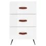 Mesita de noche madera de ingeniería blanco brillo 40x40x66 cm de vidaXL, Mesitas de noche - Ref: Foro24-827630, Precio: 64,6...