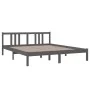 Estructura de cama de madera maciza gris 160x200 cm de vidaXL, Camas y somieres - Ref: Foro24-814896, Precio: 119,69 €, Descu...