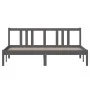 Estructura de cama de madera maciza gris 160x200 cm de vidaXL, Camas y somieres - Ref: Foro24-814896, Precio: 119,69 €, Descu...