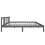 Estructura de cama de madera maciza gris 160x200 cm de vidaXL, Camas y somieres - Ref: Foro24-814896, Precio: 119,69 €, Descu...