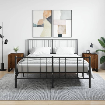 Mesitas noche 2 uds madera ingeniería marrón roble 40x40x50 cm de vidaXL, Mesitas de noche - Ref: Foro24-827627, Precio: 61,44 €