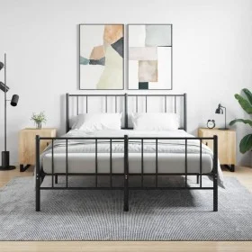 Mesitas noche 2 uds madera ingeniería roble Sonoma 40x40x50 cm de vidaXL, Mesitas de noche - Ref: Foro24-827619, Precio: 58,9...