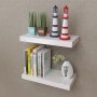 Estantes flotantes de pared 2 uds MDF blanco para libros/DVD