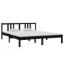 Estructura de cama de madera maciza negra 160x200 cm de vidaXL, Camas y somieres - Ref: Foro24-814898, Precio: 132,66 €, Desc...