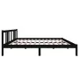 Estructura de cama de madera maciza negra 160x200 cm de vidaXL, Camas y somieres - Ref: Foro24-814898, Precio: 132,66 €, Desc...