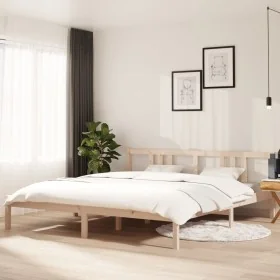 Solid wood bed frame Super King 180x200 cm by vidaXL, Beds and slatted bases - Ref: Foro24-814899, Price: 111,21 €, Discount: %