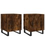 Nachttische, 2 Stück, Holzwerkstoff, geräucherte Eiche, 40 x 40 x 50 cm von vidaXL, Nachttische - Ref: Foro24-827623, Preis: ...