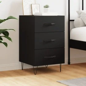 Mesita de noche madera de ingeniería negro 40x40x66 cm de vidaXL, Mesitas de noche - Ref: Foro24-827653, Precio: 62,81 €, Des...