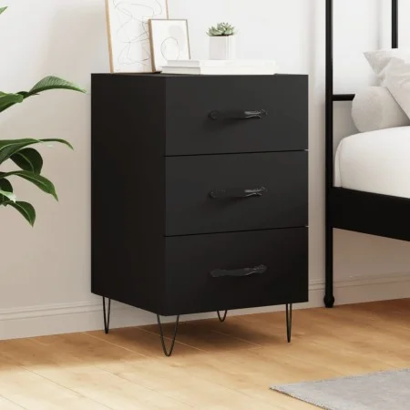 Mesita de noche madera de ingeniería negro 40x40x66 cm de vidaXL, Mesitas de noche - Ref: Foro24-827653, Precio: 63,04 €, Des...