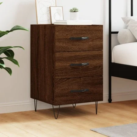 Engineered wood brown oak bedside table 40x40x66 cm by vidaXL, Nightstands - Ref: Foro24-827659, Price: 60,17 €, Discount: %