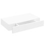 Estante flotante pared con 1 cajón MDF blanco para libros/DVD
