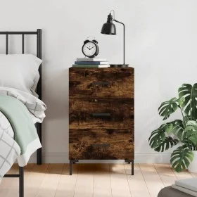 Engineered wood smoked oak bedside table 40x40x66 cm by vidaXL, Nightstands - Ref: Foro24-827665, Price: 52,36 €, Discount: %