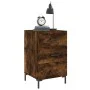 Mesita de noche madera de ingeniería roble ahumado 40x40x66 cm de vidaXL, Mesitas de noche - Ref: Foro24-827665, Precio: 52,3...
