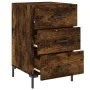 Engineered wood smoked oak bedside table 40x40x66 cm by vidaXL, Nightstands - Ref: Foro24-827665, Price: 52,36 €, Discount: %