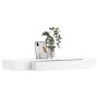 Estante flotante pared con 1 cajón MDF blanco para libros/DVD