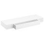 Estante flotante pared con 1 cajón MDF blanco para libros/DVD