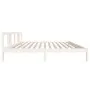 Weißer Massivholzbettrahmen 200x200 cm von vidaXL, Betten und Lattenroste - Ref: Foro24-814905, Preis: 96,65 €, Rabatt: %