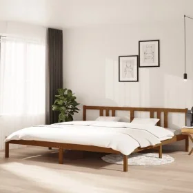 Honey brown solid wood bed frame 200x200 cm by vidaXL, Beds and slatted bases - Ref: Foro24-814907, Price: 161,64 €, Discount: %