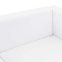 Sofá de 3 plazas de cuero artificial blanco
