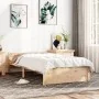 Estructura de cama madera maciza 75x190 cm