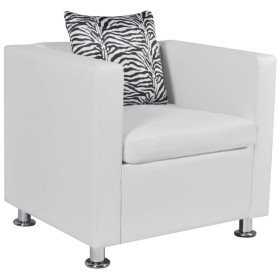 Sillón de cuero sintético blanco Sillón de cuero sintético blanco
