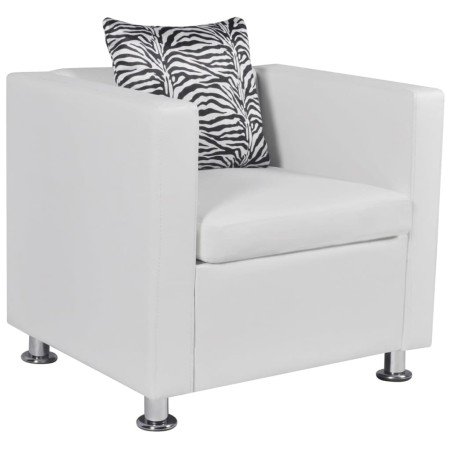 Sillón de cuero sintético blanco en Sillones | Comprar online en Foro24