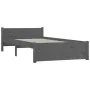 Estructura de cama individual madera maciza gris 75x190 cm de vidaXL, Camas y somieres - Ref: Foro24-815006, Precio: 106,90 €...