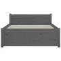 Estructura de cama individual madera maciza gris 75x190 cm de vidaXL, Camas y somieres - Ref: Foro24-815006, Precio: 106,90 €...