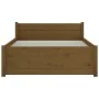 Honigbrauner Massivholzbettrahmen 75x190 cm von vidaXL, Betten und Lattenroste - Ref: Foro24-815007, Preis: 106,61 €, Rabatt: %