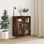 Smoked oak engineered wood sideboard 69.5x34x90 cm by vidaXL, Sideboards - Ref: Foro24-827769, Price: 80,86 €, Discount: %