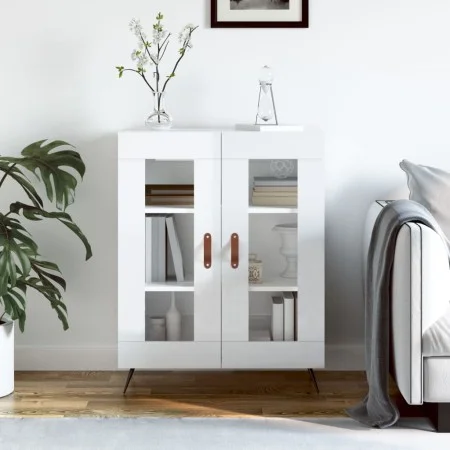 Hochglanzweißes Sperrholz-Sideboard 69,5 x 34 x 90 cm von vidaXL, Sideboards - Ref: Foro24-827758, Preis: 88,22 €, Rabatt: %