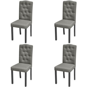 Sillas de comedor giratorias 4 unidades tela gris