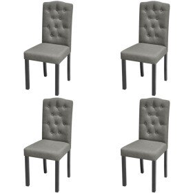 Sillas de comedor giratorias 4 unidades tela gris Sillas de comedor giratorias 4 unidades tela gris