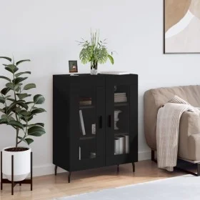 Engineered wood black sideboard 69.5x34x90 cm by vidaXL, Sideboards - Ref: Foro24-827805, Price: 87,11 €, Discount: %