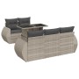 Set de sofás de jardín 6 pzas y cojines ratán sintético gris