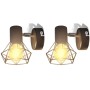 Apliques bombilla filamento LED estilo industrial 2 uds negro