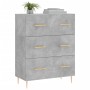 Concrete gray engineered wood sideboard 69.5x34x90 cm by vidaXL, Sideboards - Ref: Foro24-827840, Price: 94,79 €, Discount: %