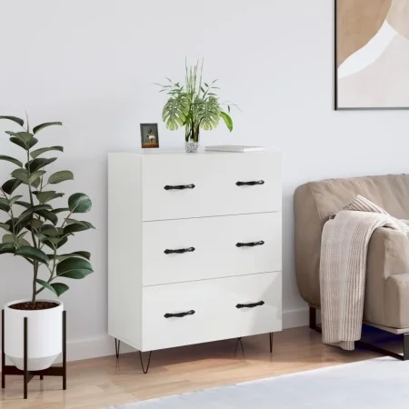 Hochglanzweißes Sperrholz-Sideboard 69,5 x 34 x 90 cm von vidaXL, Sideboards - Ref: Foro24-827846, Preis: 101,19 €, Rabatt: %
