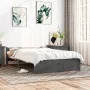 Doppelbettgestell aus grauem Massivholz, 135 x 190 cm von vidaXL, Betten und Lattenroste - Ref: Foro24-815021, Preis: 163,52 ...