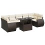 Set sofás de jardín 8 piezas y cojines ratán sintético marrón