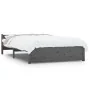 Double gray solid wood bed frame 135x190 cm by vidaXL, Beds and slatted bases - Ref: Foro24-815021, Price: 163,52 €, Discount: %