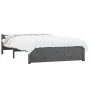 Double gray solid wood bed frame 135x190 cm by vidaXL, Beds and slatted bases - Ref: Foro24-815021, Price: 163,52 €, Discount: %