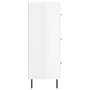 Aparador de madera contrachapada blanco brillante 69,5x34x90 cm de vidaXL, Aparadores - Ref: Foro24-827870, Precio: 107,74 €