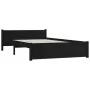Schwarzer Doppelbettrahmen aus Massivholz, 135 x 190 cm von vidaXL, Betten und Lattenroste - Ref: Foro24-815023, Preis: 162,9...