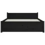 Black solid wood double bed frame 135x190 cm by vidaXL, Beds and slatted bases - Ref: Foro24-815023, Price: 162,96 €, Discoun...