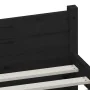Black solid wood double bed frame 135x190 cm by vidaXL, Beds and slatted bases - Ref: Foro24-815023, Price: 162,96 €, Discoun...